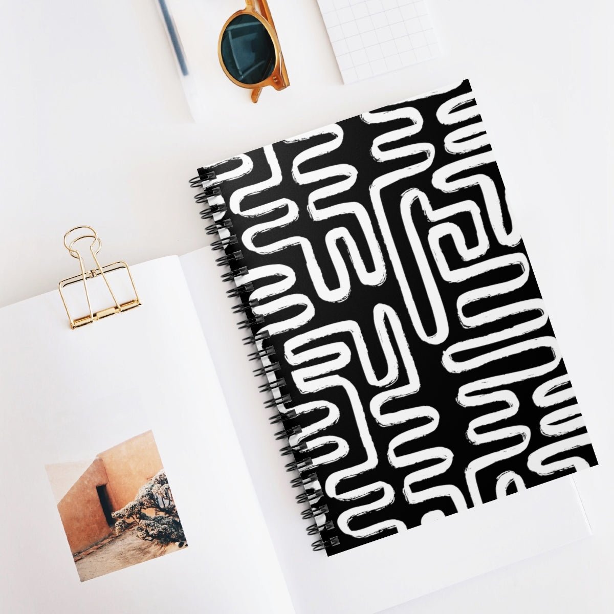 White Modern Maze Journal