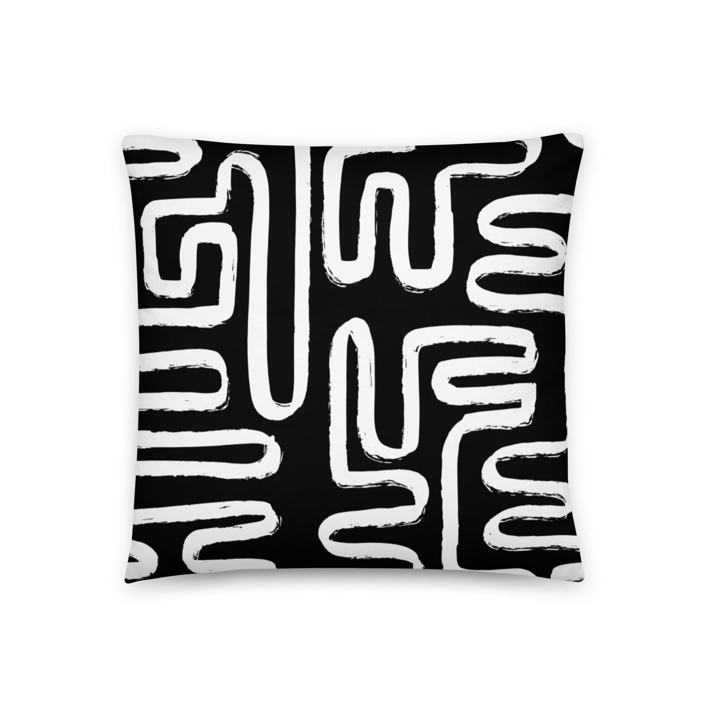 Modern Maze Decorative Pillow (Black)
