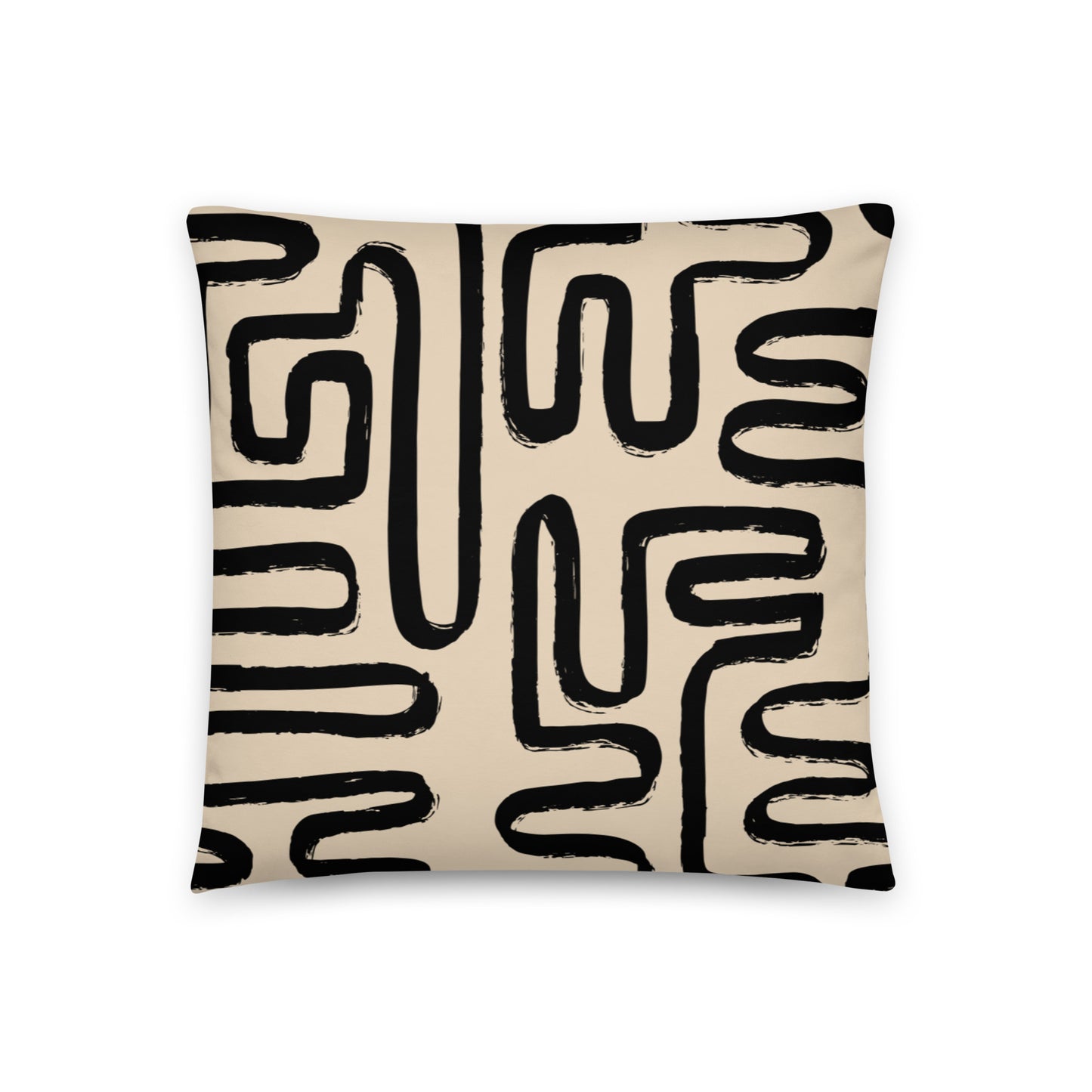 Modern Maze Decorative Pillow (Beige)