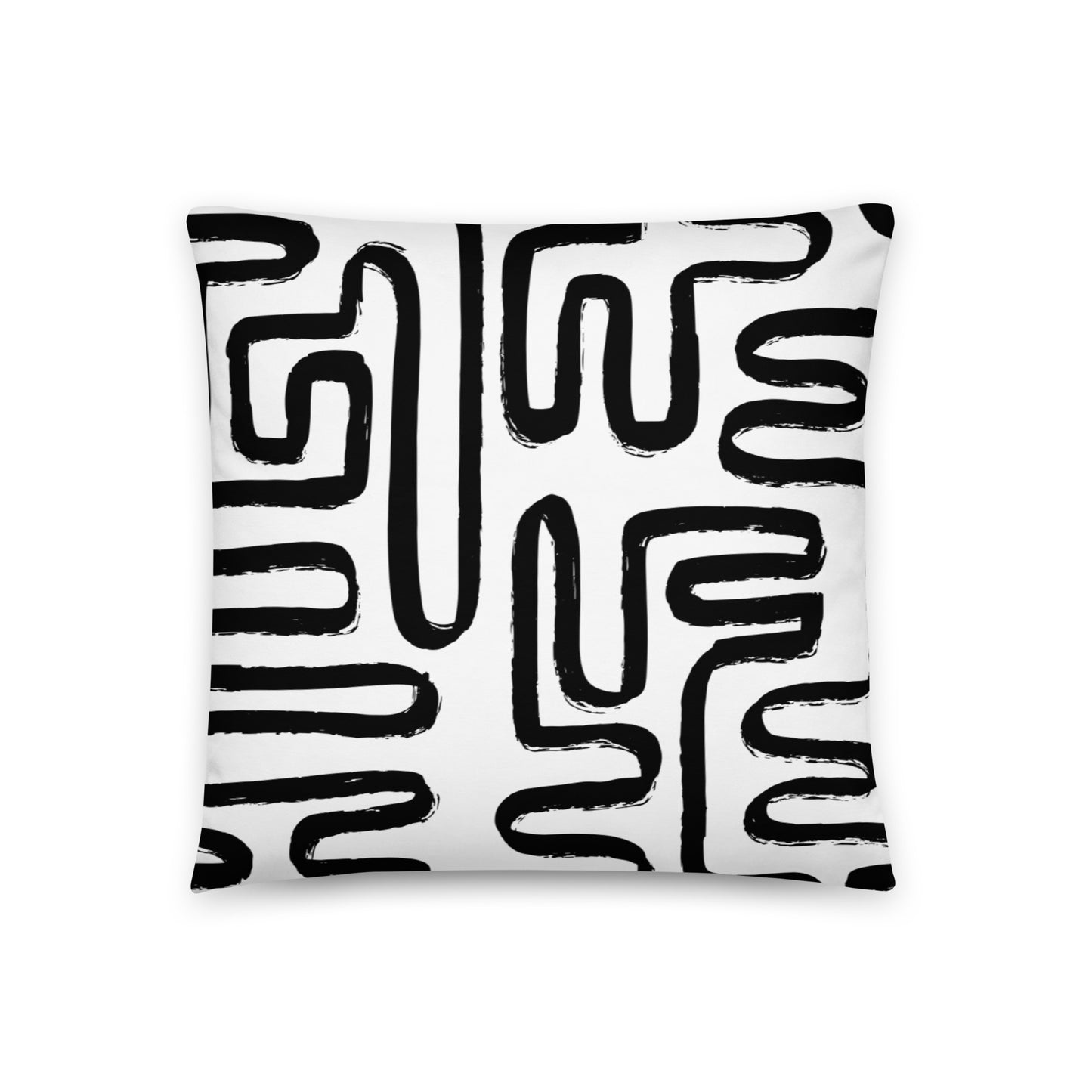 Modern Maze Decorative Pillow (White)
