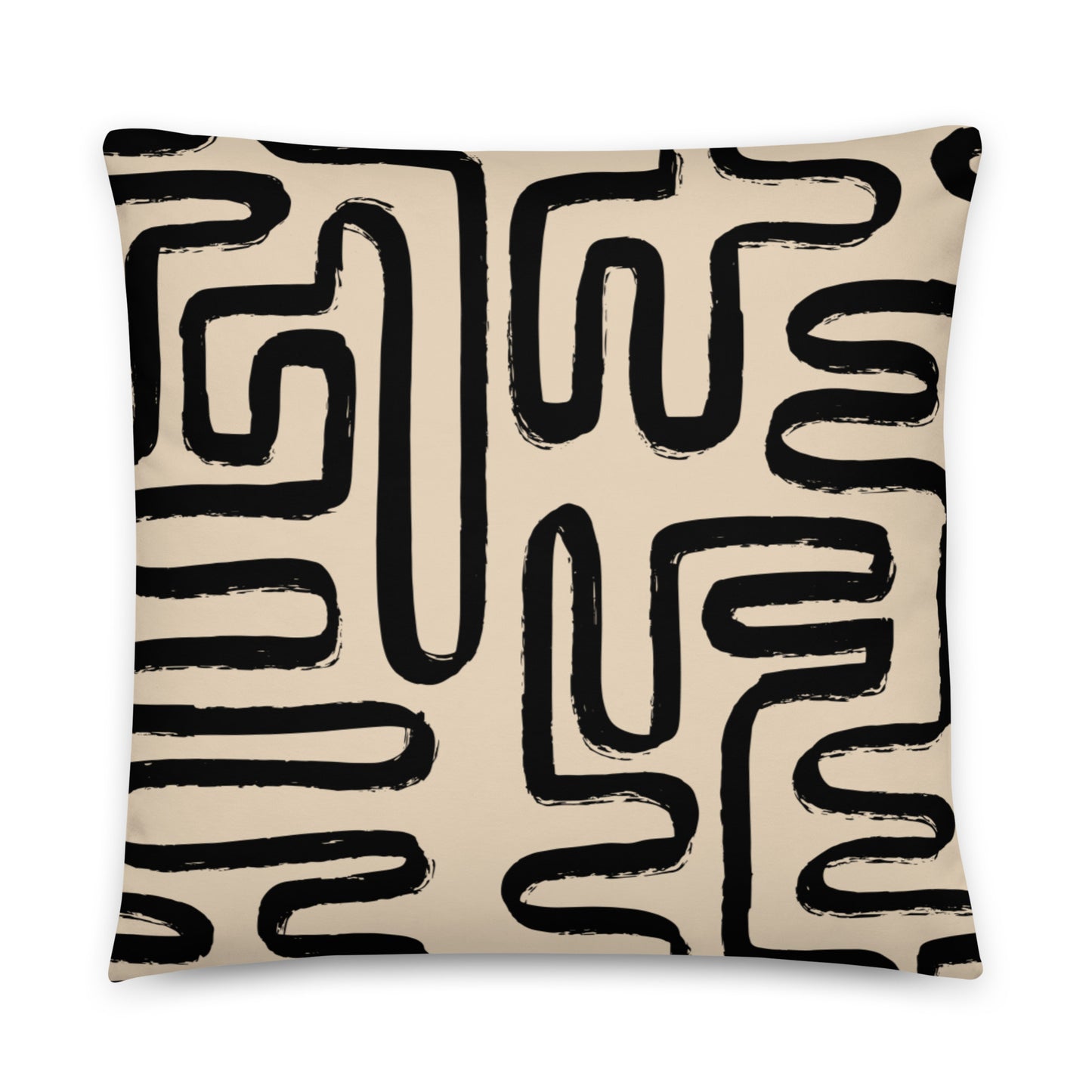 Modern Maze Decorative Pillow (Beige)