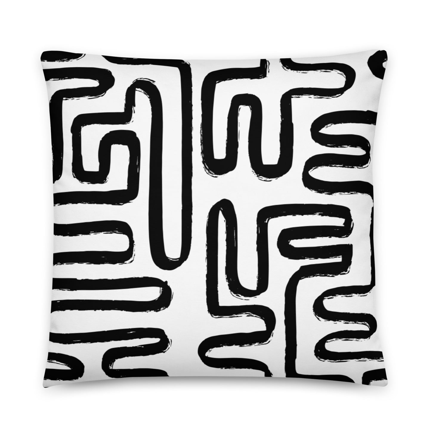 Modern Maze Decorative Pillow (White)