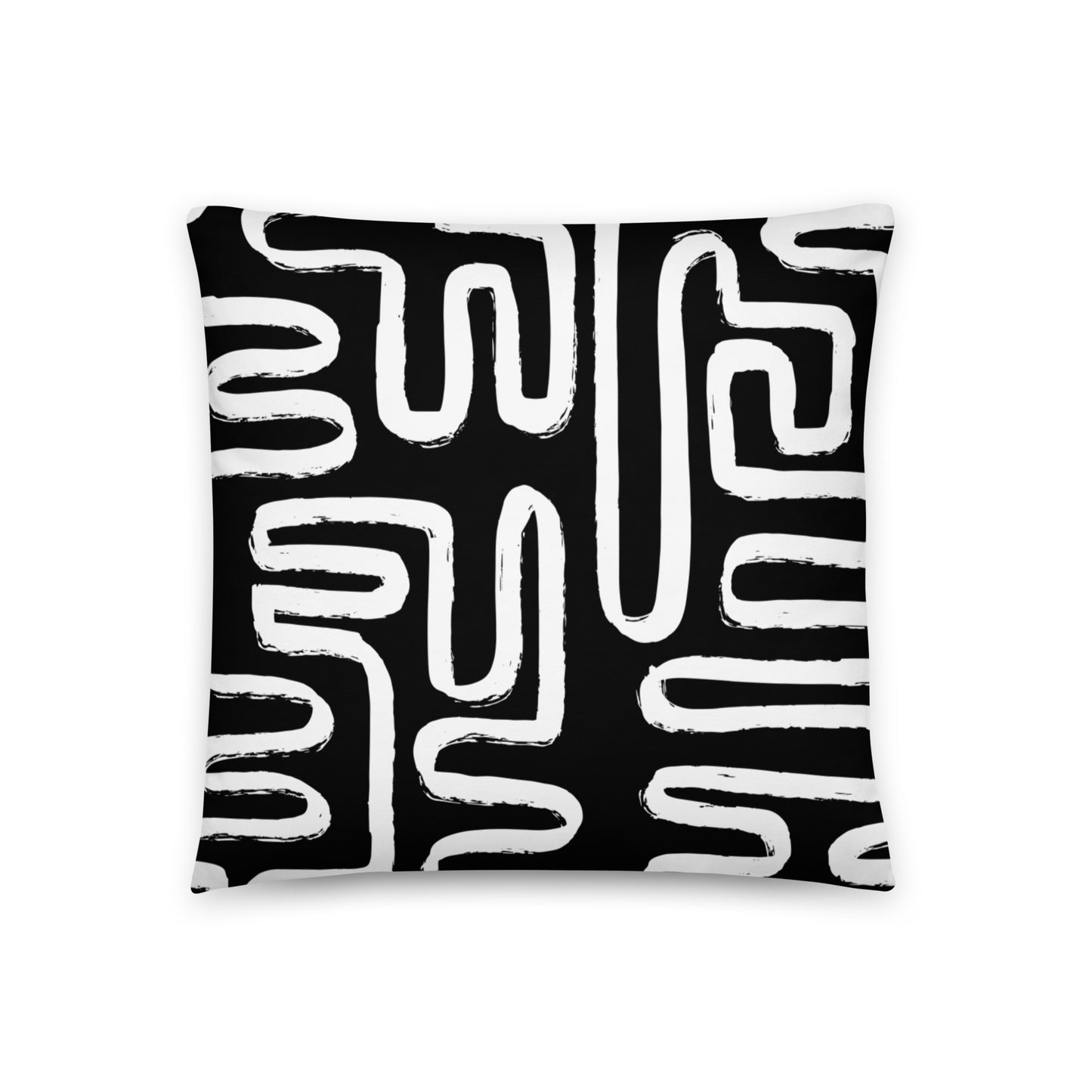 Modern Maze Decorative Pillow (Black)