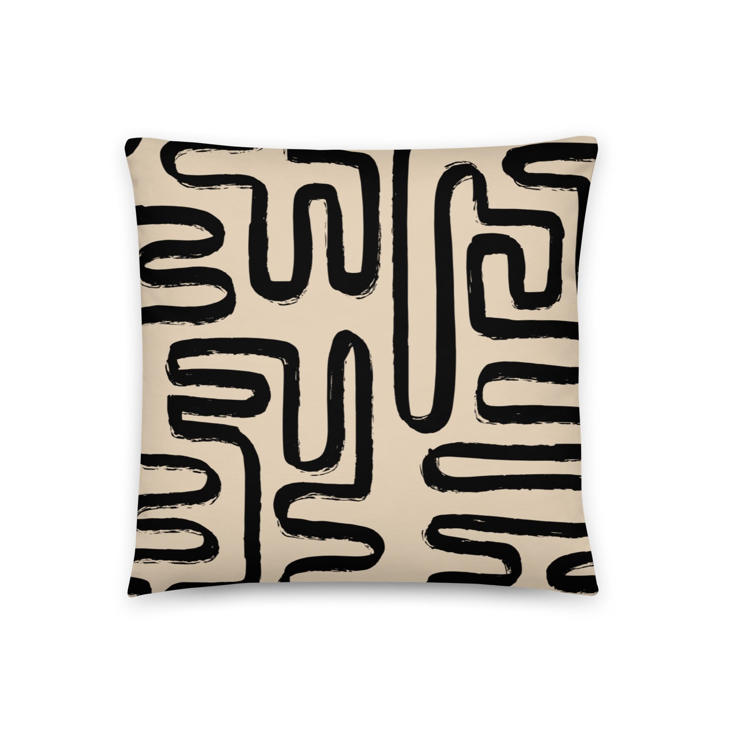 Modern Maze Decorative Pillow (Beige)