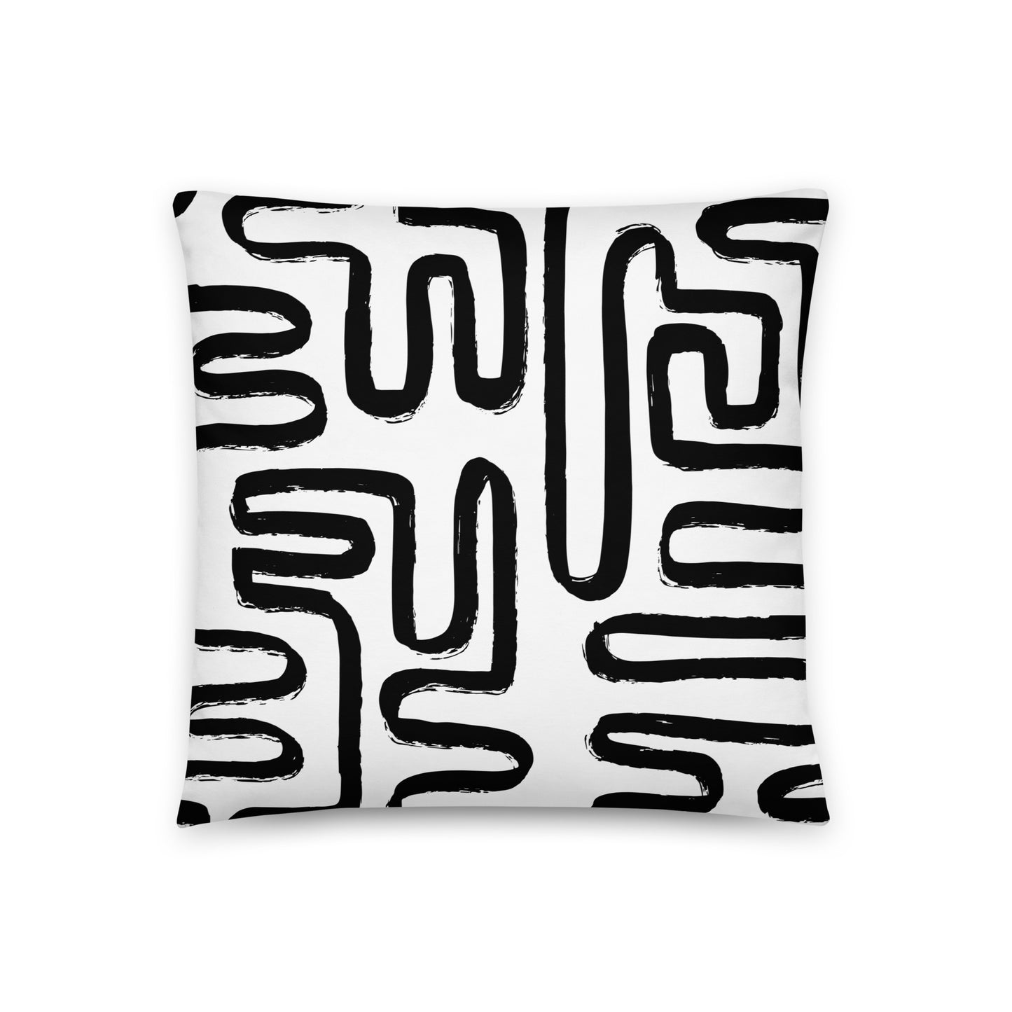 Modern Maze Decorative Pillow (White)