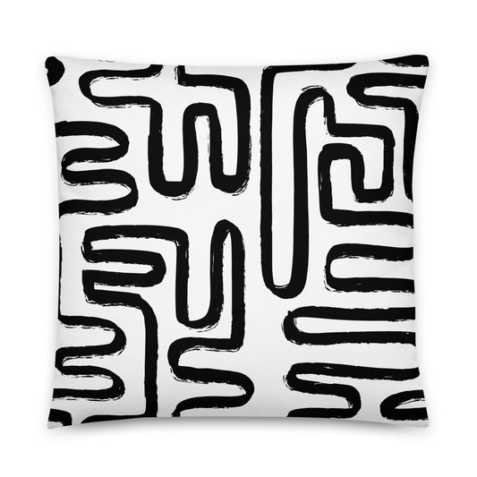 Modern Maze Decorative Pillow (White)